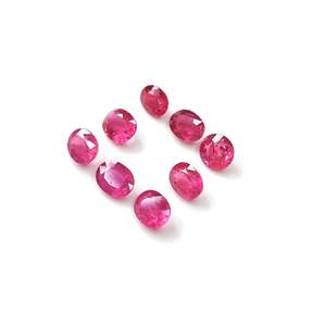 Rubis naturels non chauffés, pierres précieuses en vrac, ovales, émeraudes, coussins et roses, hauteur 8 mm, certifiés IGI - Product Image 3