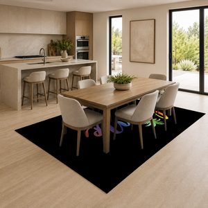 Tapis RUGS DEPOT LXDP-0764 – Tapis d'appoint antidérapant en chenille noir anthracite, imprimé numérique tribal bohème, lavable en machine – Vente en gros - Product Image 4