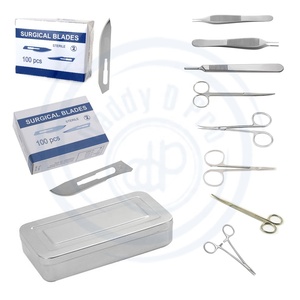 DADDY D PRO, juego de instrumentos básicos de excisión dérmica de 10 piezas, herramientas quirúrgicas manuales de acero inoxidable con certificación ISO y CE - Product Image 1