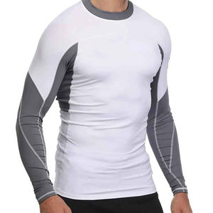 Haute qualité pour la protection de la peau pour les vêtements de plein air Rash Guard T-shirt manches longues col rond coupe ajustée Rash Guard personnalisé pour hommes - Product Image 5