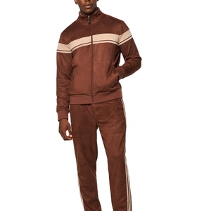 Ensembles de survêtements décontractés de haute qualité pour hommes, en molleton épais, avec veste et pantalon, logo personnalisé, pour l'automne - Product Image 1