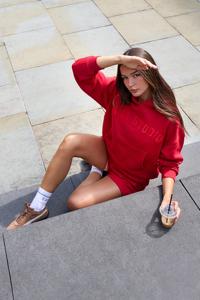 Conjunto Deportivo de Dos Piezas para Mujer, Talla Grande, Invierno, Color Sólido, Bordado, Personalizable - Product Image 5