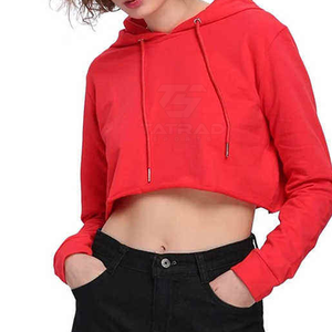 Nouveau sweat à capuche court pour femme, fabriqué en usine, respirant, imprimé, streetwear d'automne, 100% coton, coupe-vent, meilleur prix, unique - Product Image 3