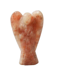 Figurine en cristal sculpté de 2 pouces pierre de soleil naturelle ange gardien de poche pierre semi-précieuse pierre précieuse pierre artisanale de Noël - Product Image 1