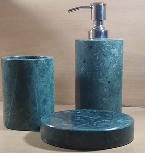 Ensemble de salle de bain en marbre Distributeur de lotion en résine violette Porte-dentifrice Porte-brosse à dents Porte-savon Ensemble de 5 pièces - Product Image 3