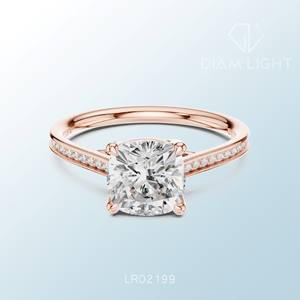 Classic white gold cluster ring featuring cushion cut diamond ideal for engagement bridal wear wedding or meaningful gift giving - Product Image 5