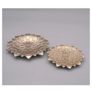 Plateau de service rond en aluminium argenté de haute qualité, design moderne, pour mariages et hôtels, plateau décoratif pour dîner - Product Image 2