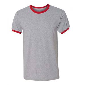 Venta al por mayor de ropa de hombre de alta calidad Ringer cuello redondo manga corta Camiseta 100% algodón ropa de Hombre Camisas servicio OEM - Product Image 6