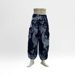 กางเกงใส่สบายสไตล์ลำลองสำหรับผู้ชายเอวยางยืดแนวสตรีทผ้าฝ้าย100% น้ำหนักเบามีกระเป๋าโอเวอร์ไซส์ใส่สบาย - Product Image 2