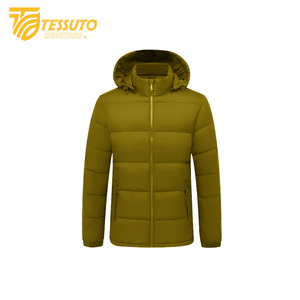 Veste matelassée à capuche unisexe High Street Logo avant Polyester teint uni d'hiver écologique et imperméable Style Premium - Product Image 1
