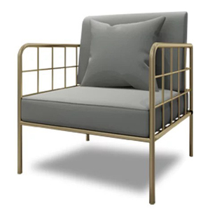 Fauteuil de bureau moderne pour la maison avec coussin en cuir et structure en fer GSD68063 - Product Image 1