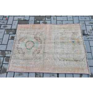 2.8x3.7 ft Vintage Turkish Rug, Small Rug, <b>Brown</b> <b>Wool</b> Rug - Product Image 3