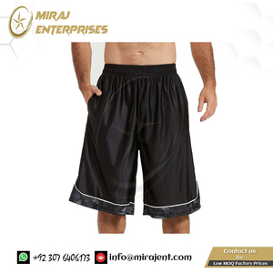 Pantalones cortos de baloncesto transpirables largos y personalizados para hombre, pantalones cortos de secado rápido para gimnasio atlético, ajuste holgado con bolsillos - Product Image 2