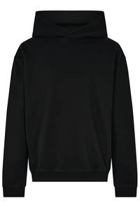 Sweat-shirt noir uni de qualité supérieure, conçu pour le confort et le style, avec une silhouette pull-over, des cordons de capuche ajustables et des manches longues - Product Image 5