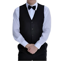 Uniforme de serveur en coton satiné gaufré avec logo personnalisé, options de commande en gros disponibles pour le meilleur prix de gros, unisexe, restaurant, bar