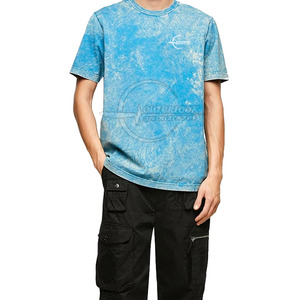 Camiseta ligera informal de lavado ácido para hombre, camiseta de lavado ácido personalizada de algodón de alta calidad para hombre - Product Image 3