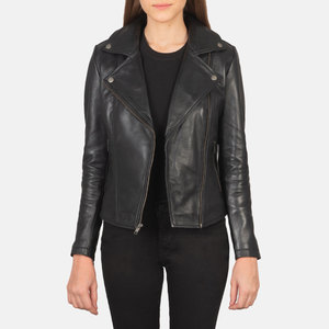 Veste en cuir pour femmes avec lavage à l'acide de gamme abordable Matériaux durables Soft Stuff Les femmes portent une veste en cuir véritable - Product Image 3