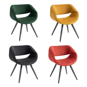 Silla de comedor tapizada en terciopelo con patas de metal, cómoda silla para uso en el hogar, oficina, cafetería o restaurante. - Product Image 2