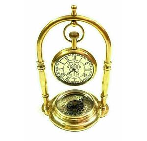Horloge de table de navire nautique en laiton antique suspendue de luxe pour la décoration de bureau à domicile horloge de bureau nautique décorative intérieure quantité en vrac - Product Image 1