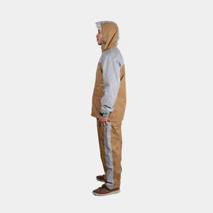 Ensemble de vêtements d'extérieur pour homme, imperméable en gris/marron résistant, tailles M/L - Product Image 2
