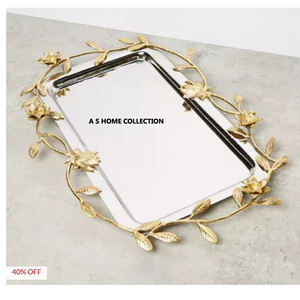 Bandeja para servir alimentos Acabado dorado Forma única Suministros al por mayor para un Plato decorativo de aluminio de excelente calidad Nueva llegada - Product Image 2