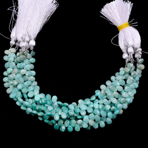 Amazonite naturelle 7x5mm pierres précieuses poire Briolette perles à facettes Amazonite semi-précieuse pierres précieuses Briolette perles en vrac pour bijoux - Product Image 6