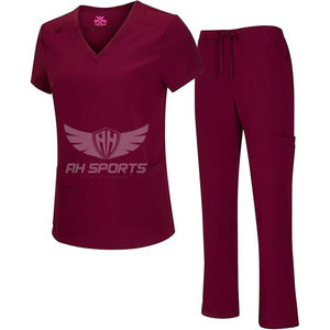 Stretch Scrub Set Mujeres V Cuello Top y Pantalones Cargo Uniformes médicos Fabricante Exportador y proveedor Todos los tamaños Fabricante - Product Image 1