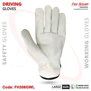 Protection maximale Keystone Pouce Style froncé Dos élastique en cuir de chèvre Travail industriel Sécurité Gants de jardinage - Product Image 3