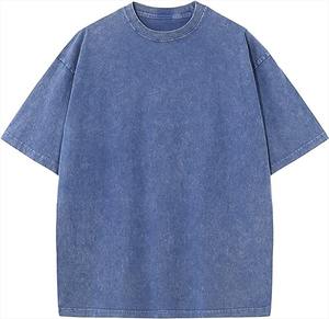 Camiseta de lavado ácido Vintage de algodón de verano de alta calidad Unisex 250gsm cuello redondo ancho manga corta estilo de hombre de gran tamaño - Product Image 1
