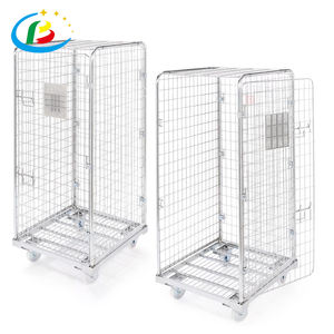 फैक्टरी थोक फोल्डेबल रोलिंग स्टोरेज कंटेनर ट्रॉली चार पहिया धातु लॉन्ड्री पिंजरे कस्टम ओएम समर्थन - Product Image 5