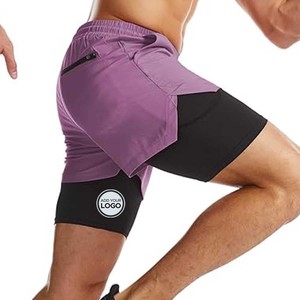 Pantalones cortos de gimnasio para hombre Linerless & Liner-Pantalones cortos de entrenamiento de secado rápido de 5 "con bolsillos con cremallera Pantalones cortos deportivos atléticos - Product Image 3