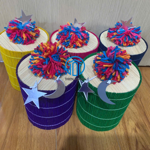 Wholesale Handmade Decorative <b>Gift</b> Box with Lid Colorful Fabric Bamboo Storage Box for Ramadan and <b>EID</b> - Product Image 6