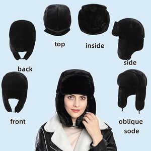 Winter Ear Flap Cycling <b>Snow</b> <b>Hat</b> Thicken Windproof Bomber <b>Hat</b> Unisex Fleece Trapper <b>Hat</b> Cold - Product Image 1