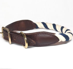 Collar de perro de cuerda y cuero Collar de perro de cuero verde de alta calidad para galgo y Whippet - Product Image 1