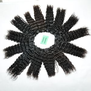 Extensions de cheveux vierges humains bruts, double trame, style vague naturelle indienne et boucles crépues, cuticules alignées - Product Image 6