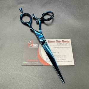 6 pouces bleu japonais en acier inoxydable anneau pivotant ciseaux de barbier tranchant type de lame droite pour usage de beauté ciseaux de coiffure - Product Image 6