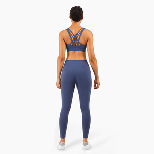 ชุดโยคะเอวสูงกางเกงเลคกิ้งสำหรับเล่นกีฬาแห้งเร็วชุดโยคะฟิตเนสออกกำลังกาย - Product Image 3