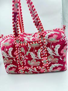 Sac de voyage en toile de coton rouge à fleurs, style bohème, safari, luxe, grande capacité, durable, sac de sport, sac fourre-tout - Product Image 4