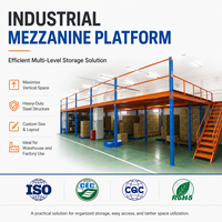 Système de rayonnage en acier pour mezzanine à haute capacité de charge, certifié ISO9001, protégé contre la corrosion, plateforme d'entrepôt multi-niveaux