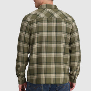 Chemise décontractée pour homme sur mesure, à manches longues, grande taille, en flanelle unie, en fibre de bambou, anti-UV et écologique - Product Image 3