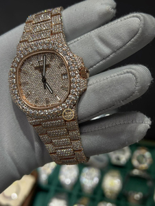 นาฬิกาหรูหราประดับเพชรเต็มหน้าปัด ผลิตจากเพชรเลี้ยงในห้องปฏิบัติการ ระดับ VVS VS ระบบอัตโนมัติ ดีไซน์เนอร์ สำหรับผู้ชายและผู้หญิง - Product Image 5