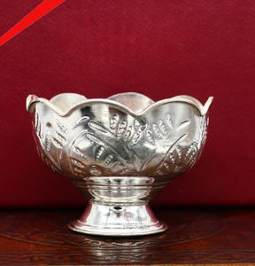 Tazón para Servir Chocolate con Acabado Plateado de Diseño Vintage 2026, Tazón Único para Servir Chocolate, Dulces y Galletas, Centro de Mesa Decorativo - Product Image 4