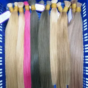 Perruques frontales naturelles 100% vierges, cheveux en vrac, noir, brun, Blond platine, couleurs claires pour extensions de cheveux humains