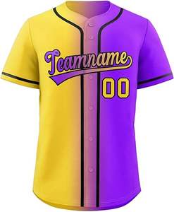 Mens Fitted Full <b>Button</b> Baseball Jersey Short Sleeve V Neck Piped Trim Team Uniform <b>Black</b> Navy Pink Green - Product Image 6