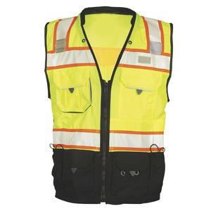 Veste de sécurité sans manches en polyester haute visibilité avec bande réfléchissante certifiée CE, séchage rapide pour les travailleurs de la construction et les travailleurs en extérieur - Product Image 4