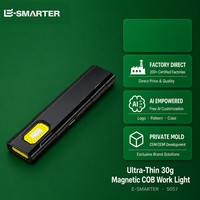 Lampe de travail COB magnétique ultra-mince 30g, lampe d'inspection LED portable à clip, rechargeable USB-C pour réparation automobile et éclairage d'urgence