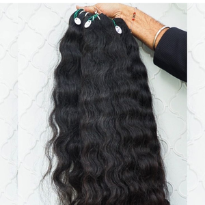 Cheveux humains bouclés Remy indiens authentiques, double trame, collection Temple, non traités, longs et durables, avec brillance naturelle et volume - Product Image 1