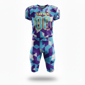 Conjunto de Uniforme de Fútbol Americano Personalizable, Camiseta y Pantalones Cortos, 100% Poliéster, Transpirable y Tallas Grandes, con Posición para Logotipo Frontal - Product Image 2