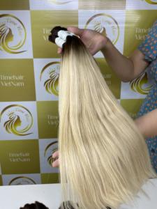 Pour Ombre Blonde russe donneur Extensions de cheveux Durable européen brut cheveux humains extrémités épaisses HD dentelle cheveux vietnamiens en vrac - Product Image 6