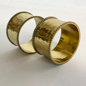 Sophisticated antique gold metal napkin ring holder for royal vintage wedding dinner party dining <b>table</b> setting - Product Image 3